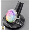 Image 1 : #241-NATURAL RAINBOW SOLAR QUARTZ RING SIZE 10