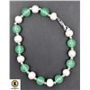 Image 1 : #263-NATURAL FRESH WATER PEARL ,GREEN JADE BRACELE