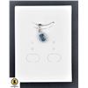 Image 1 : #155-NATURAL  BLUE SAPPHIRE 4 X 6 MM  & CZ  PENDAN