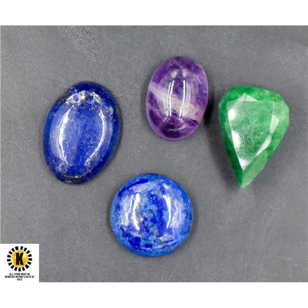 #20-NATURAL  AMETHYST,EMERALD/LAPIS LAZULI 79.50CT