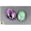 Image 1 : #54-NATURAL  AMETHYST 36.95CT ,EMERLAD 20.85CT