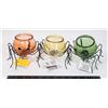 Image 1 : 3 NEW SPIDER THEME TEA CANDLE HOLDERS