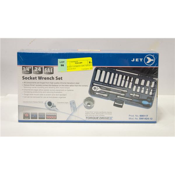 NEW JET 1/4 DRIVE 24PC SOCKET WRENCH SET