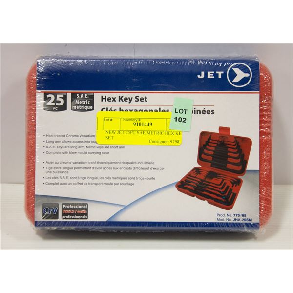 NEW JET 25PC SAE/METRIC HEX KEY SET