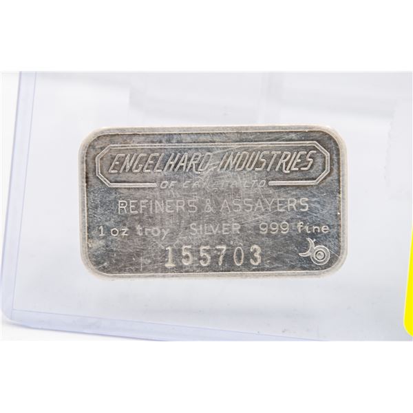 1 OZ SILVER BAR ENGELHARD INDUSTRIES