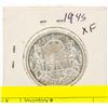 Image 1 : 1945 CANADIAN SILVER HALF DOLLAR