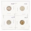 Image 1 : 4 CANADIAN SILVER DIMES 1950-52-54-57