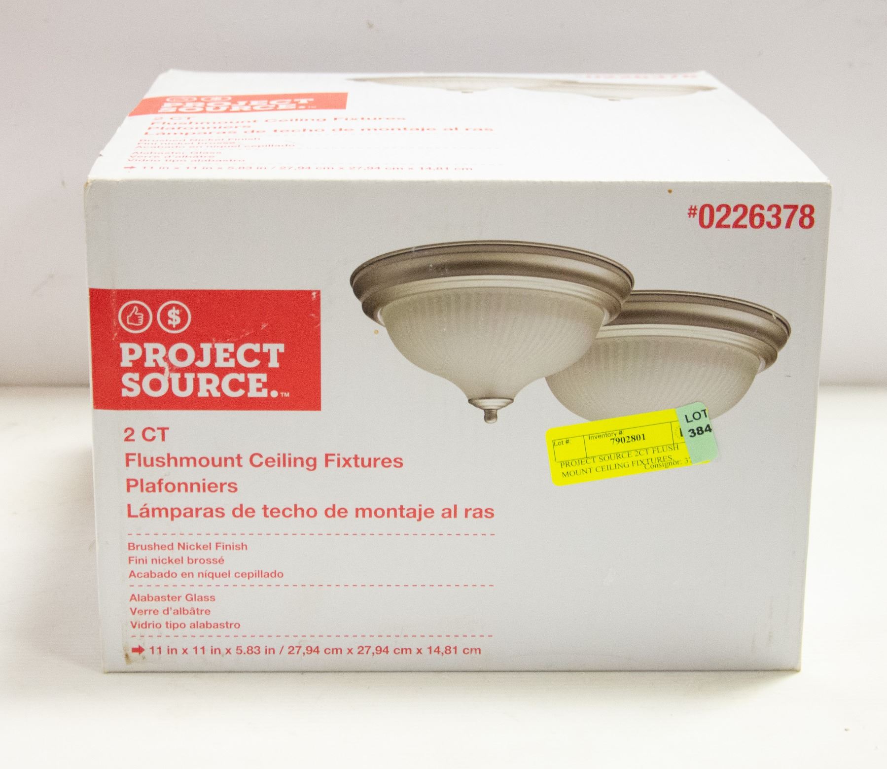 PROJECT SOURCE 2CT FLUSH MOUNT CEILING FIXTURES,