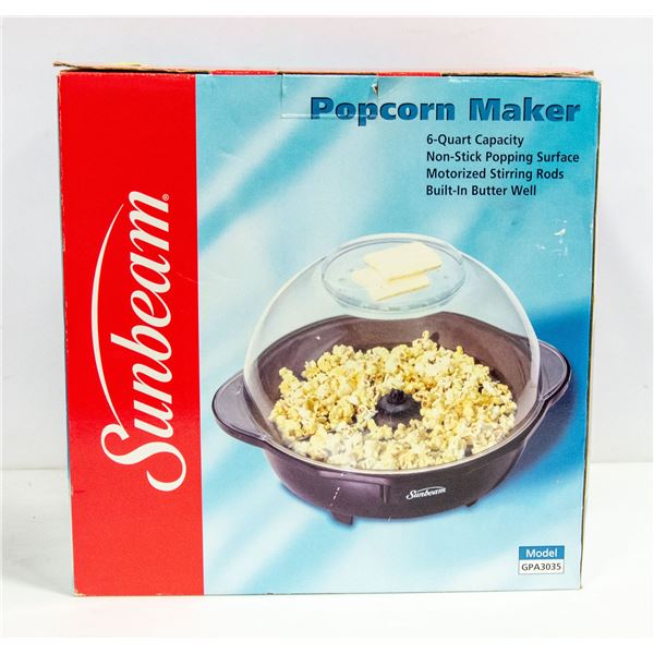 NEW SUNBEAM POPCORN MAKER