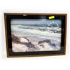 Image 1 : OCEAN PAINTING FRAMED WITH INNER CLOCK