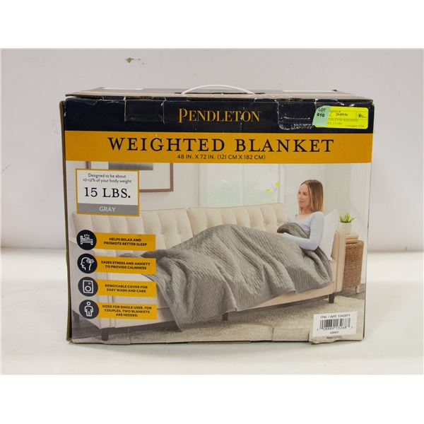 NEW PENDLETON WEIGHTED BLANKET, 15 LBS