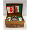 Image 2 : RETRO CASINO GAME SET IN A WOODEN BOX INCLUDES