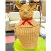 Image 1 : VINTAGE CAT BASKET W/GLASS MARBLE EYES