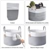 Image 2 : NEW WHITE AND GREY WOVEN LAUNDRY BASKET