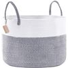 Image 3 : NEW WHITE AND GREY WOVEN LAUNDRY BASKET