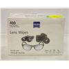 Image 1 : NEW ZEISS 400 PACKS OF INDIVIDUAL LENS WIPES