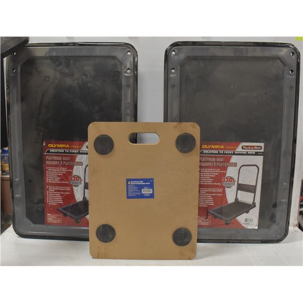 LOT OF 3 X 4 WHEEL DOLLYS