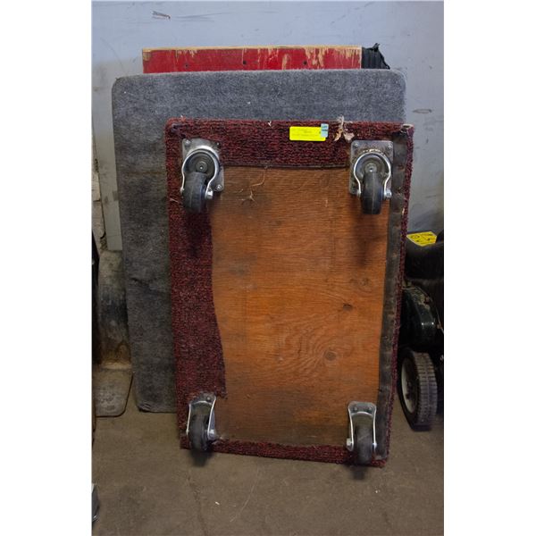 LOT OF 5 X 4 WHEEL DOLLY'S