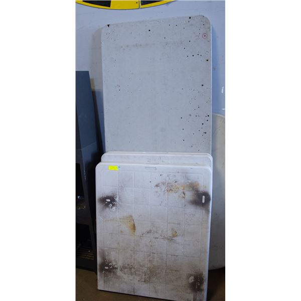 3 GREY FOLDING TABLES