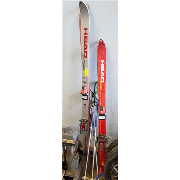2 PAIRS SKIS WITH POLES