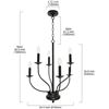 Image 2 : NEW ELUZE 6 LIGHT FARMHOUSE STYLE CHANDELIER