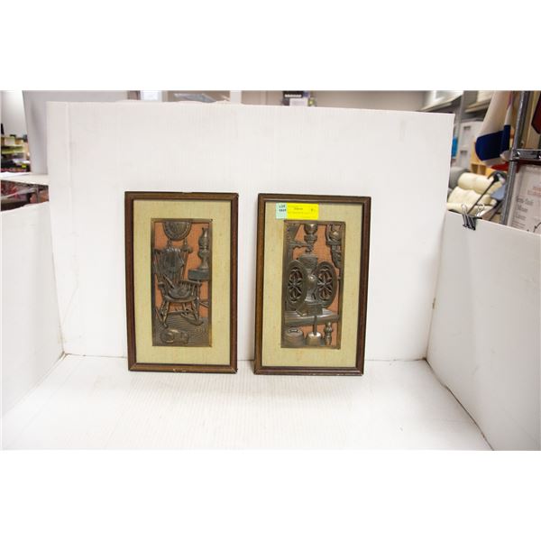 2 VINTAGE BRONZE PLAQUES