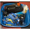 Image 1 : TOTE OF MISC TOOLS; FALL ARREST/ BIT SET/ TOOL