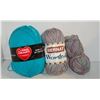 Image 1 : FLAT OF 3 YARN SKEINS, 2 NEW, ONE PARTIAL