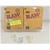 Image 1 : 2 BOXES RAW KING SIZE SLIM PAPERS AND 2 GLASS