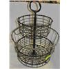 Image 1 : METAL POTATO LARGE BASKET & BARB WIRE METAL