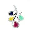Image 1 : Natural Ruby Sapphire & Colombian Emerald Pendant