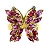 Image 1 : Natural Rhodolite Garnet & Blue Sapphire Butterfly Ring