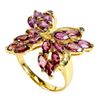 Image 2 : Natural Rhodolite Garnet & Blue Sapphire Butterfly Ring