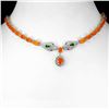 Image 1 : Natural Orange Fire Opal  Cobra Necklace