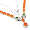 Image 2 : Natural Orange Fire Opal  Cobra Necklace