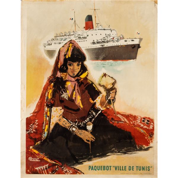 ALBERT BRENET VILLE DE TUNIS TRAVEL POSTER