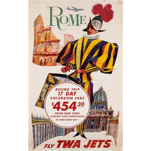 FLY TWA ROME POSTER