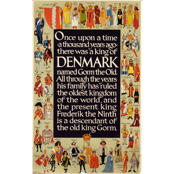 DENMARK OLD KING GORM TRAVEL POSTER