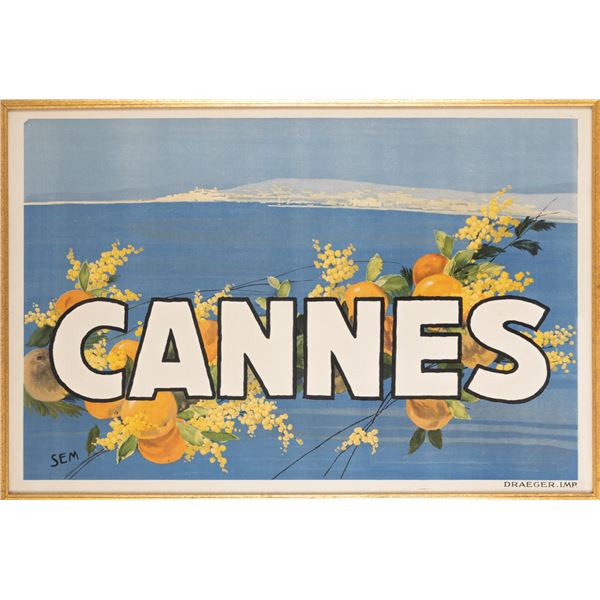 SEM (GEORGES GOURSAT) CANNES TRAVEL POSTER
