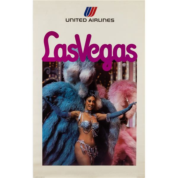 UNITED AIRLINES LAS VEGAS TRAVEL POSTER