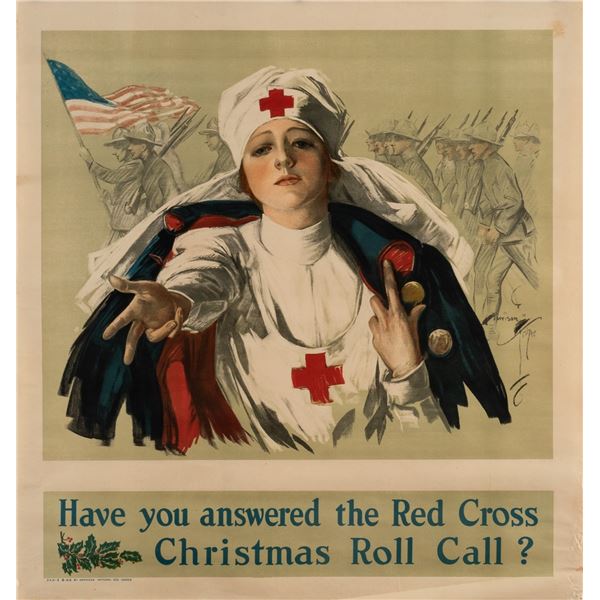 WWI RED CROSS CHRISTMAS ROLL CALL POSTER