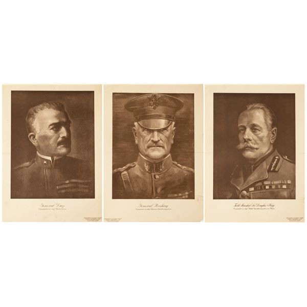 THREE WWI GENERALS PORTRAIT POSTERS (3)