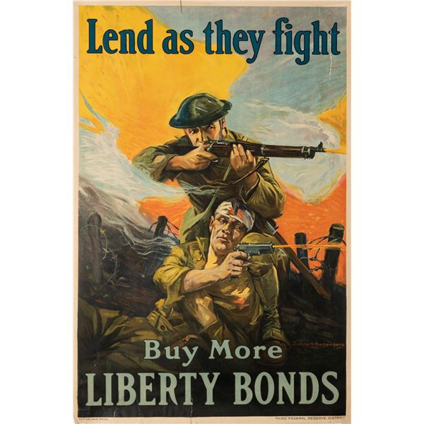 LEND AS THEY FIGHT POSTER WWI POSTER