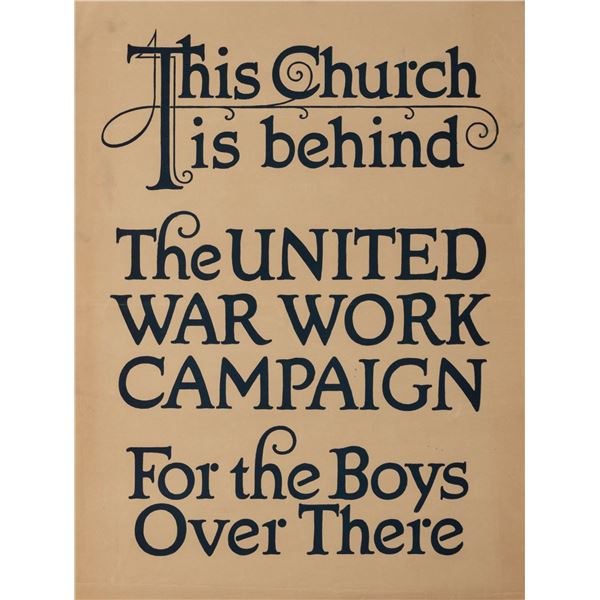 THIS CHURCH - UNITED WAR WORK CAMPAIGN WWI POSTER