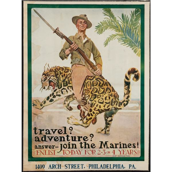 JOIN THE MARINES - JAMES MONTGOMERY FLAGG RECRUITING POSTER