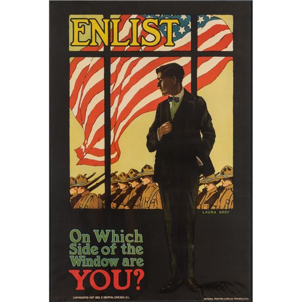 LAURA BREY ENLIST ON WHICH SIDE OF THE WINDOW ARE YOU WWI POSTER