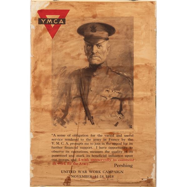 WWI GENERAL PERSHING YMCA POSTER