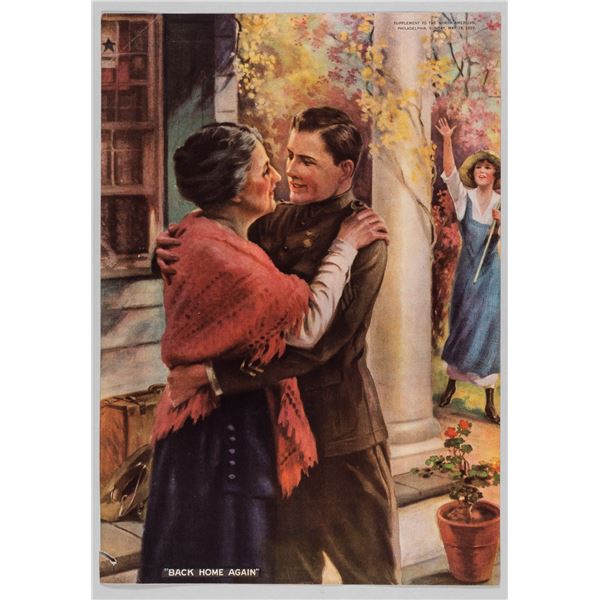 BACK HOME AGAIN WWI LITHOGRAPH
