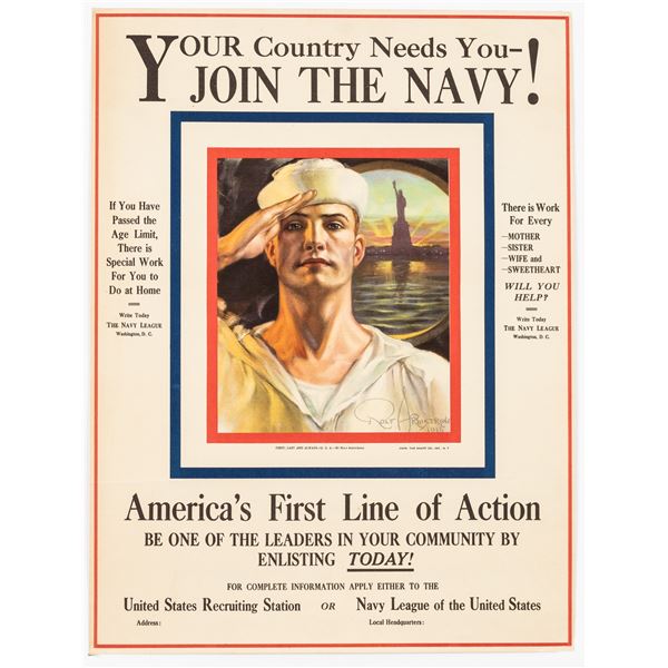 JOIN THE NAVY WWI POSTER