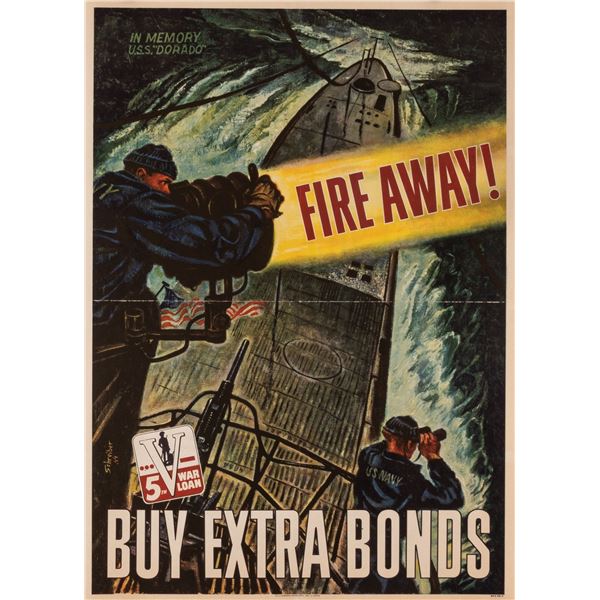 USS DORADO SUBMARINE WWII WAR BONDS POSTER
